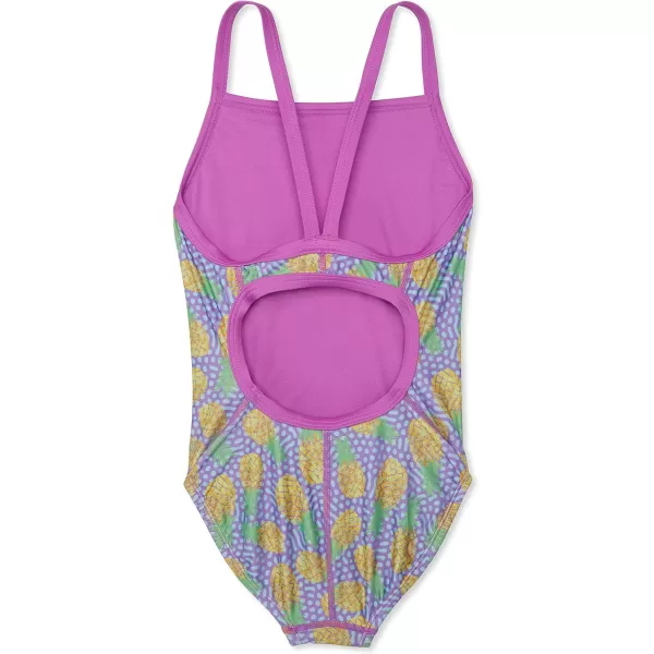 Speedo Girls Swimsuit One Piece Thin StrapsPineapple Party