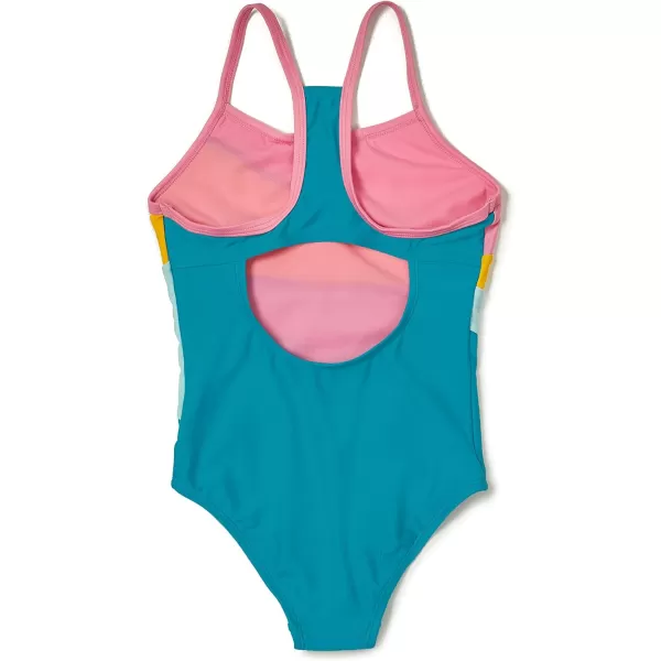 Speedo Girls Swimsuit One Piece Thin StrapsRadiating Enamel Blue