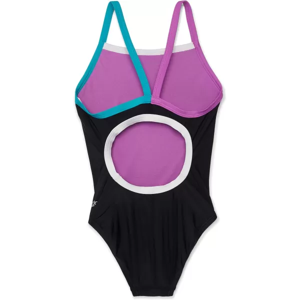 Speedo Girls Swimsuit One Piece Thin StrapsSpeedo Black