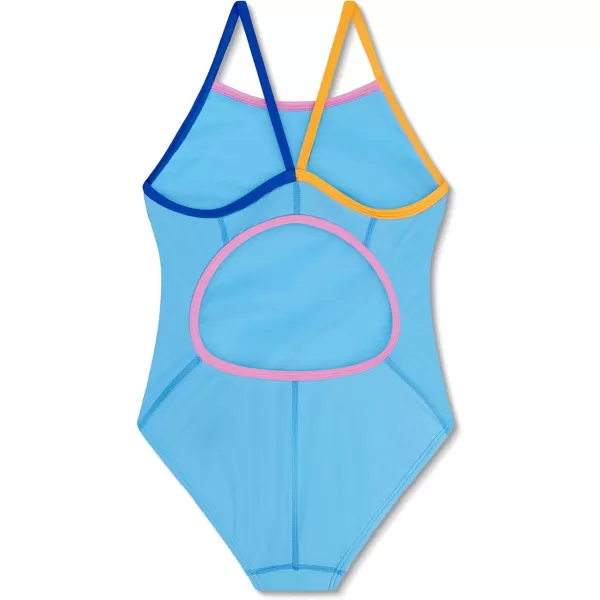 Speedo Girls Swimsuit One Piece Thin StrapsTranquil Blue