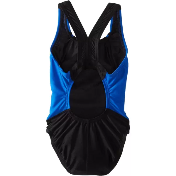Speedo Girls Swimsuit One Piece Xtra Life Quantum Splice Solid YouthDiscontinuedBlackBlue