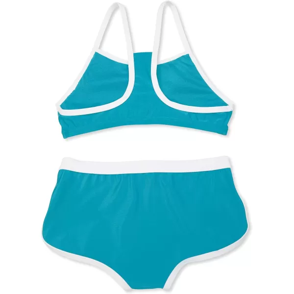 Speedo Girls Swimsuit Two Piece Bikini Boy Short SetCeramic