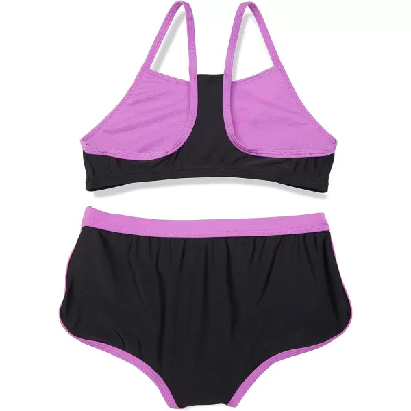 Speedo Girls Swimsuit Two Piece Bikini Boy Short SetSpeedo Black