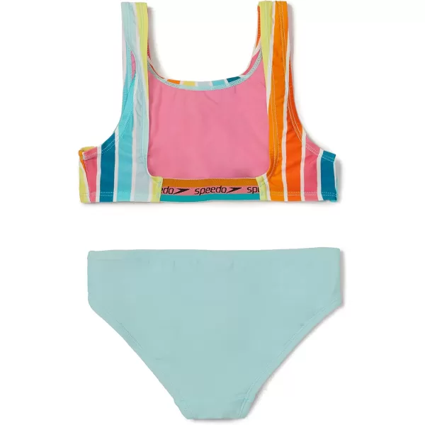 Speedo Girls Swimsuit Two Piece Bikini SetAqua Splash