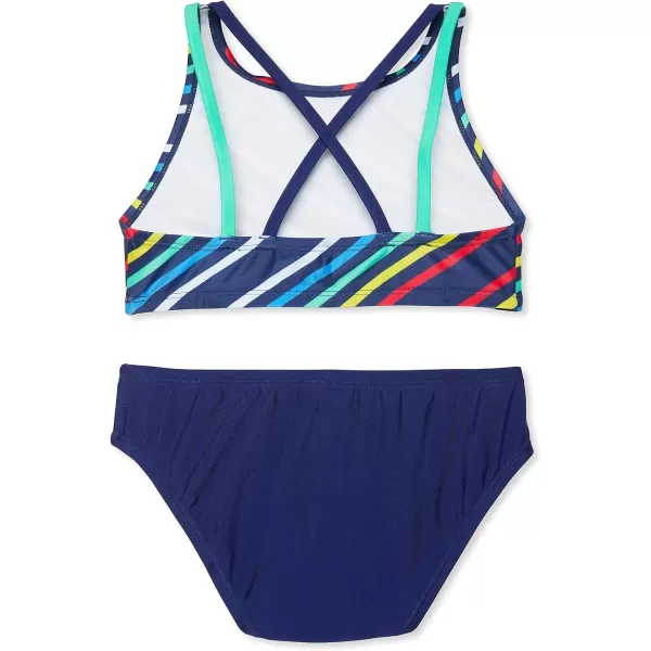 Speedo Girls Swimsuit Two Piece Bikini SetBlue Harmony