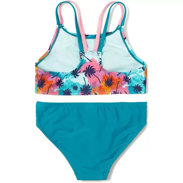 Speedo Girls Swimsuit Two Piece Bikini SetEnamel Blue