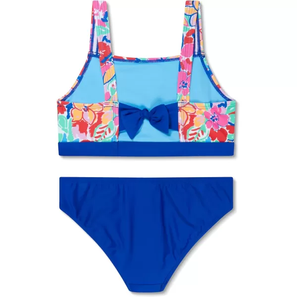 Speedo Girls Swimsuit Two Piece Bikini SetFauve Floral