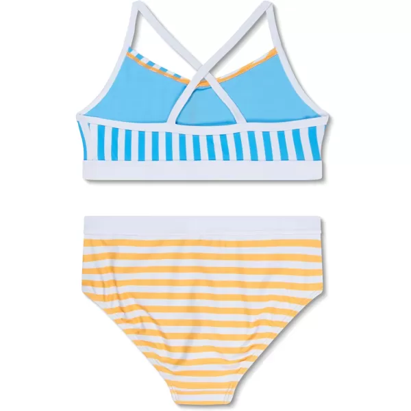 Speedo Girls Swimsuit Two Piece Bikini SetMariner Stripe Mandarin