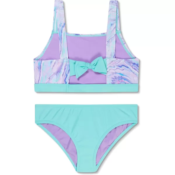 Speedo Girls Swimsuit Two Piece Bikini SetSeaside Marble