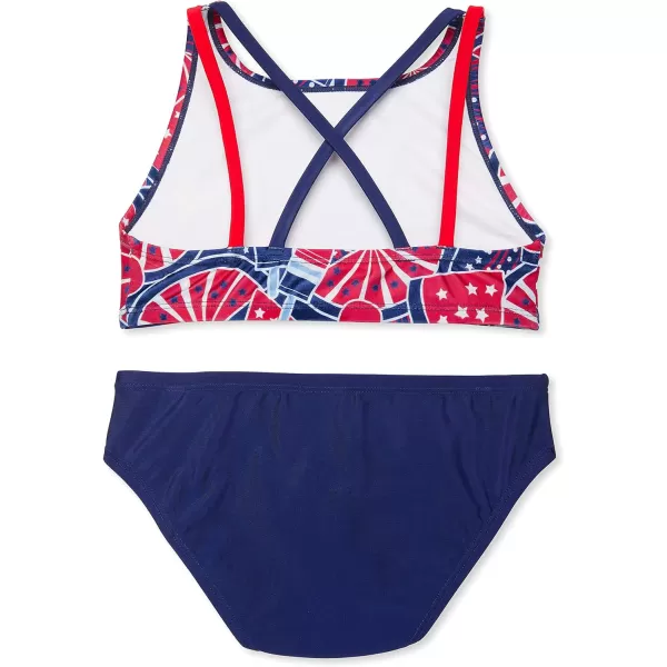 Speedo Girls Swimsuit Two Piece Bikini SetSpeedo Red