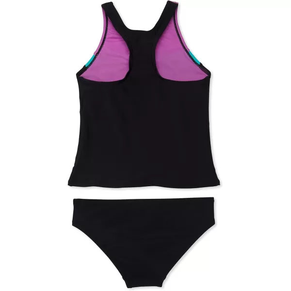 Speedo Girls Swimsuit Two Piece Tankini Mesh Thick StrapSpeedo Black