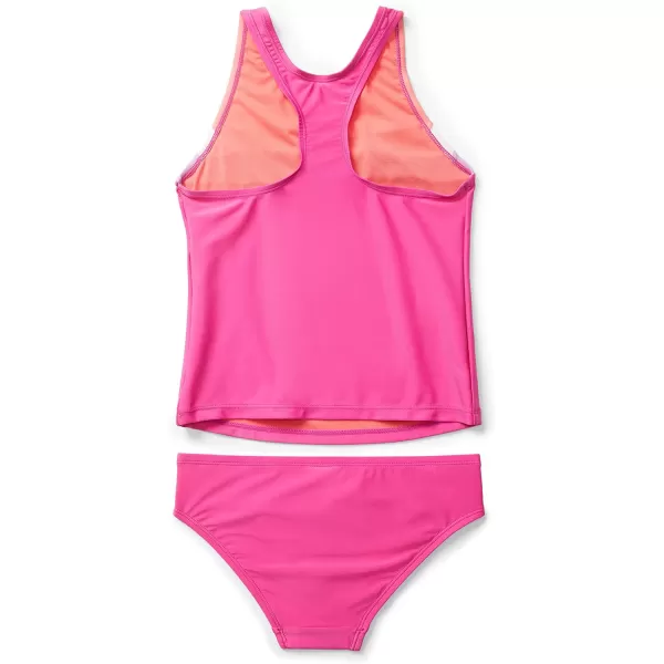 Speedo Girls Swimsuit Two Piece Tankini Thick StrapRose Violet