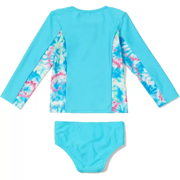 Speedo Girls Uv Swim Shirt Long Sleeve Rashguard SetBlue Atoll