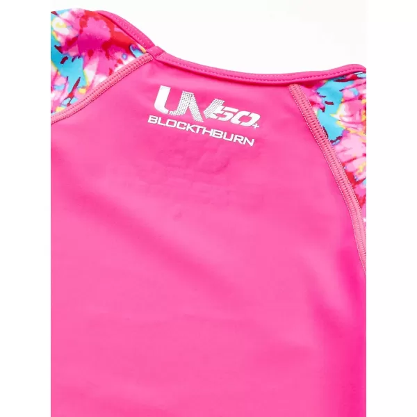 Speedo Girls Uv Swim Shirt Long Sleeve Rashguard SetBright Pink