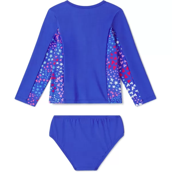 Speedo Girls Uv Swim Shirt Long Sleeve Rashguard SetDazzling Blue