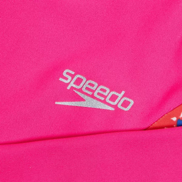 Speedo Girls Uv Swim Shirt Long Sleeve Rashguard SetFlare Pink