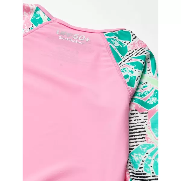 Speedo Girls Uv Swim Shirt Long Sleeve Rashguard SetFuchsia Pink