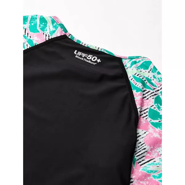 Speedo Girls Uv Swim Shirt Long Sleeve RashguardBlackWhite