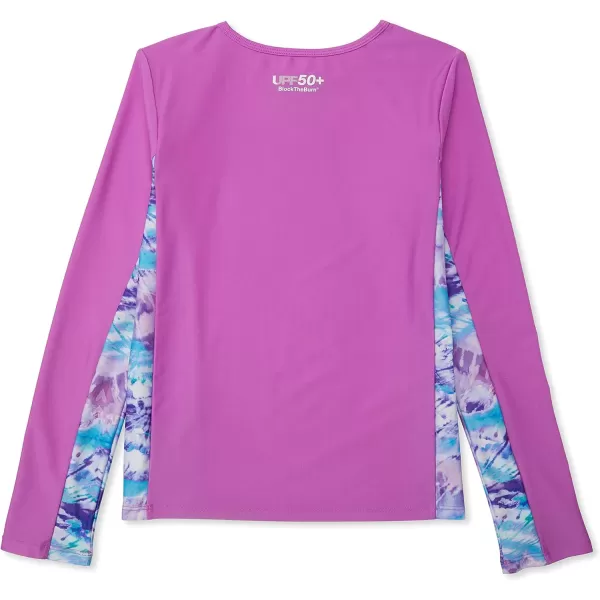 Speedo Girls Uv Swim Shirt Long Sleeve RashguardByzantium Splice