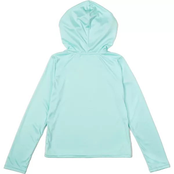 Speedo Girls Uv Swim Shirt Long Sleeve RashguardHooded Aqua Splash