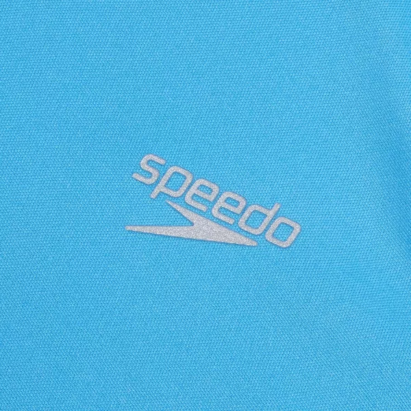 Speedo Girls Uv Swim Shirt Long Sleeve RashguardHooded Tranquil Blue