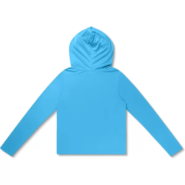 Speedo Girls Uv Swim Shirt Long Sleeve RashguardHooded Tranquil Blue