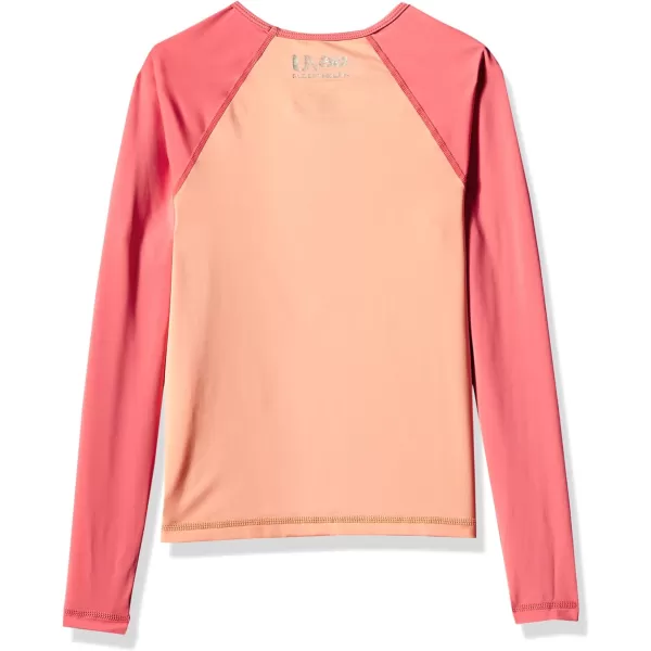 Speedo Girls Uv Swim Shirt Long Sleeve RashguardHot Apricot