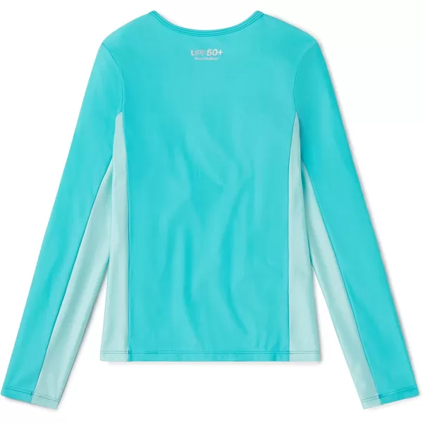 Speedo Girls Uv Swim Shirt Long Sleeve RashguardScuba Blue