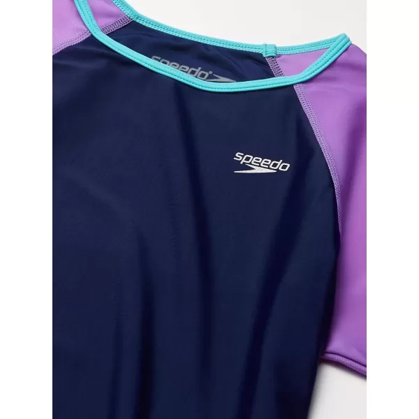 Speedo Girls Uv Swim Shirt Long Sleeve RashguardSweet Taro