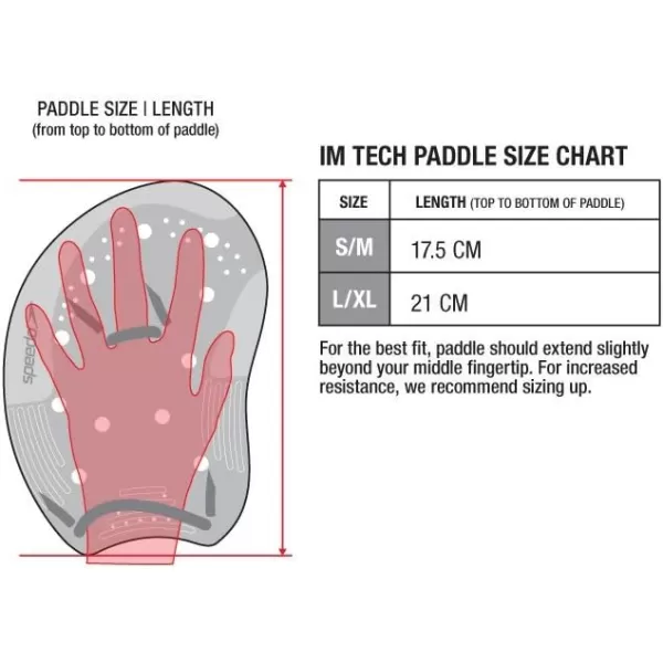 Speedo IM Tech Swim Training PaddlesBlackRed