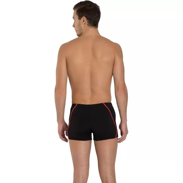 Speedo International Endurance Square Leg SwimsuitBlackLava Red