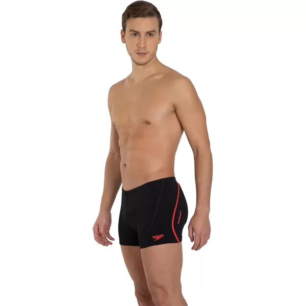 Speedo International Endurance Square Leg SwimsuitBlackLava Red