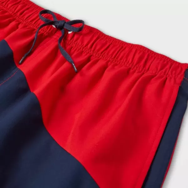 Speedo Mens 75 Volley Swim Trunks Colorblock Red