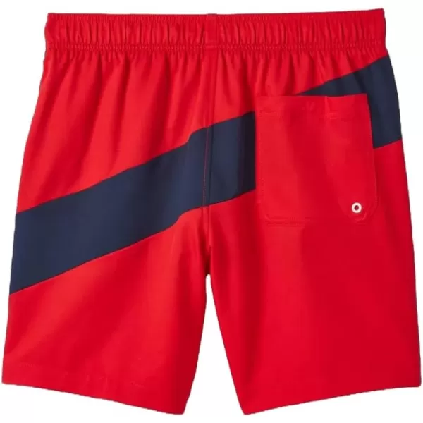 Speedo Mens 75 Volley Swim Trunks Colorblock Red
