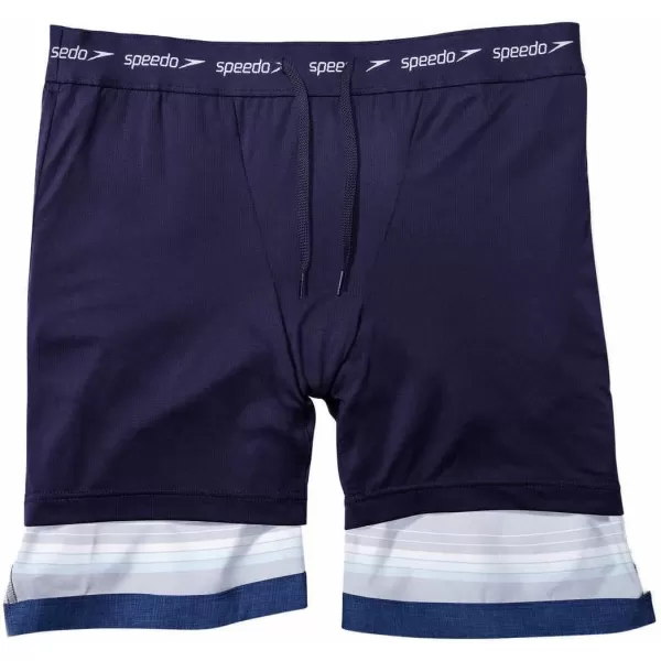 Speedo Mens Hydro Volley Swim Shorts BittersweetPeacoat Stripe