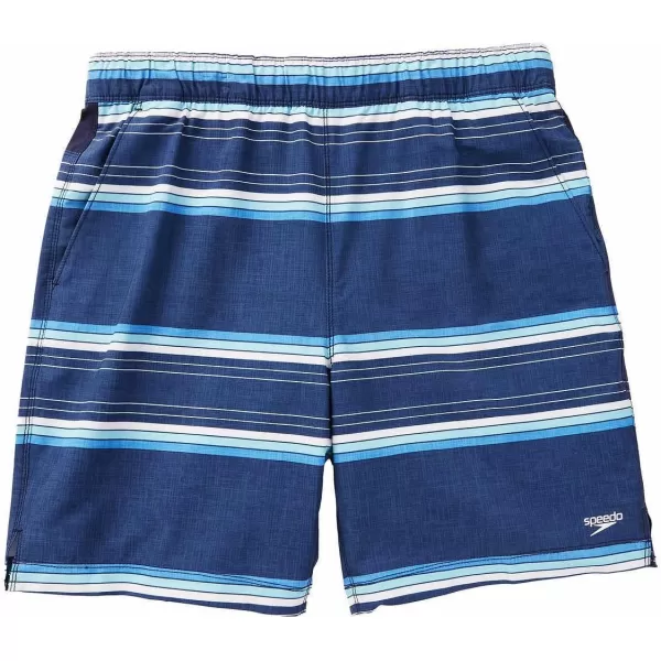 Speedo Mens Hydro Volley Swim Shorts BittersweetPeacoat Stripe