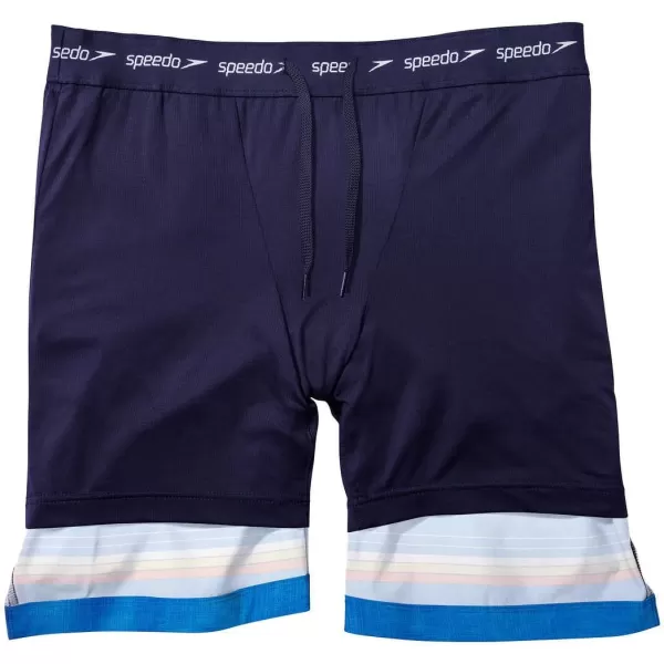 Speedo Mens Hydro Volley Swim Shorts BittersweetSpeedo Blue Stripe