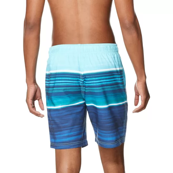 Speedo Mens Standard Swim Trunk Knee Length Boardshort Bondi Striped Barrier Blue Atoll XXLargeSpeedo Mens Standard Swim Trunk Knee Length Boardshort Bondi Striped Barrier Blue Atoll XXLarge