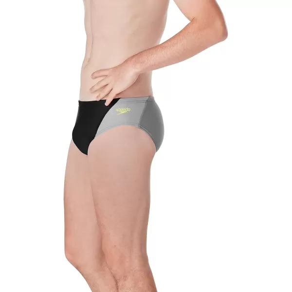 Speedo Mens Standard Swimsuit Brief Eco Prolt Solid AdultSplice Team Black