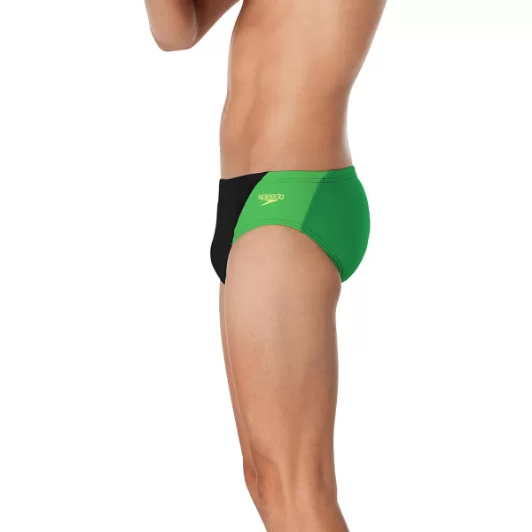 Speedo Mens Standard Swimsuit Brief Eco Prolt Solid AdultSplice Team Bright Green