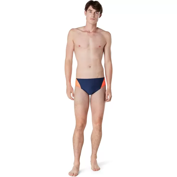 Speedo Mens Standard Swimsuit Brief Eco Prolt Solid AdultSplice Team NavyRed