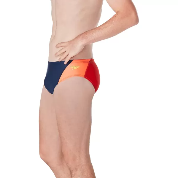 Speedo Mens Standard Swimsuit Brief Eco Prolt Solid AdultSplice Team NavyRed