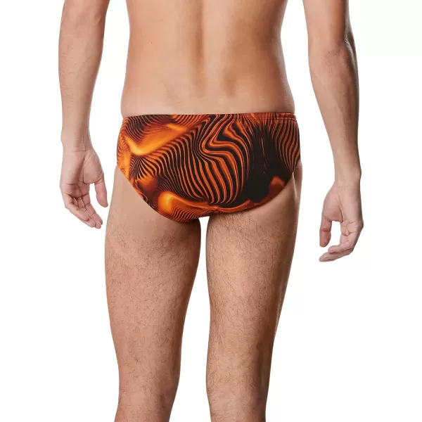 Speedo Mens Standard Swimsuit Brief Endurance Printed Team Colors Fusion Orange 28Speedo Mens Standard Swimsuit Brief Endurance Printed Team Colors Fusion Orange 28