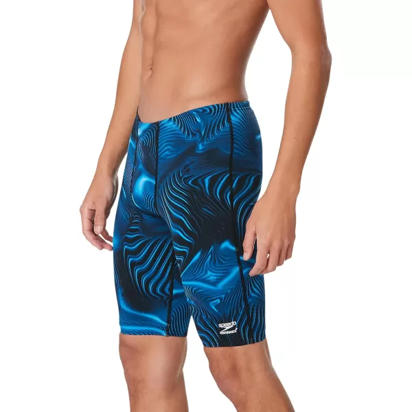 Speedo Mens Standard Swimsuit Jammer Endurance Printed Team Colors Fusion Blue 36Speedo Mens Standard Swimsuit Jammer Endurance Printed Team Colors Fusion Blue 36