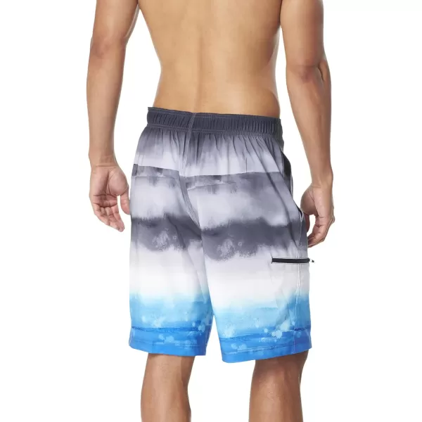Speedo Mens Swim Trunk Knee Length Boardshort Active Flex EBoard PrintedDeep Steel