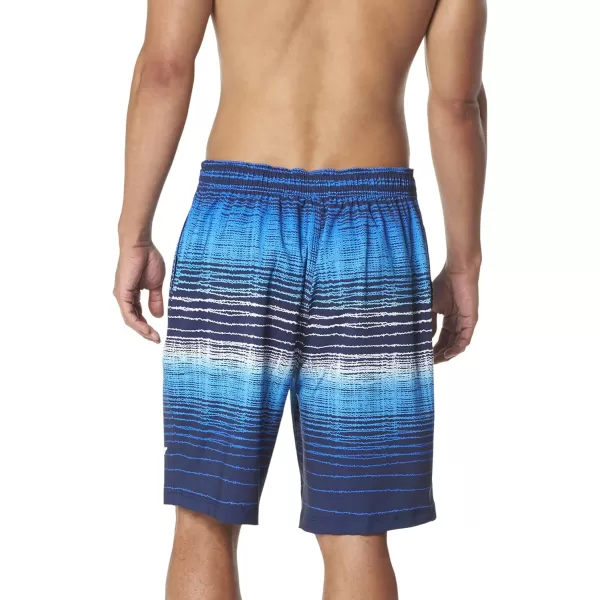 Speedo Mens Swim Trunk Knee Length Boardshort Active Flex EBoard PrintedNavyBlue