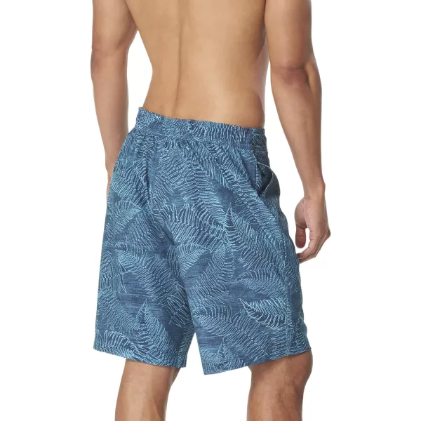 Speedo Mens Swim Trunk Knee Length Boardshort Active Flex EBoard PrintedPalm Columbia
