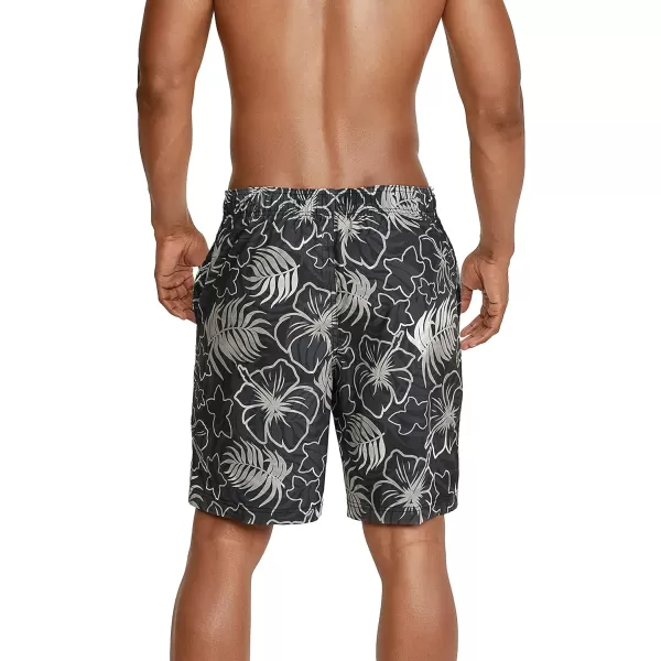 Speedo Mens Swim Trunk Knee Length Boardshort Bondi Printed20 Blend Anthracite