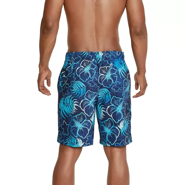 Speedo Mens Swim Trunk Knee Length Boardshort Bondi Printed20 Blend Peacoat