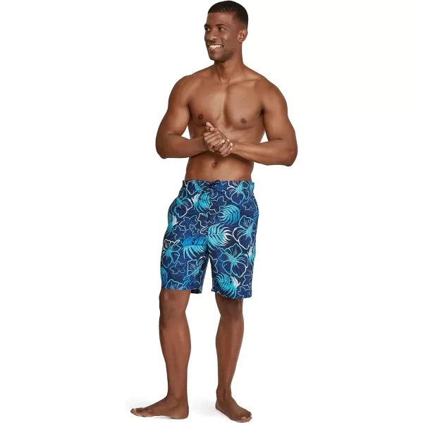Speedo Mens Swim Trunk Knee Length Boardshort Bondi Printed20 Blend Peacoat